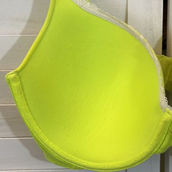 Victoria Secret Bra 34E 34DD Push Up Convertible Neon Green - Picture 6 of 10